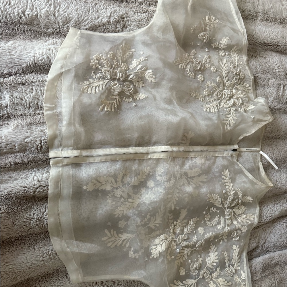 Anthropologie Cream Sheer Top